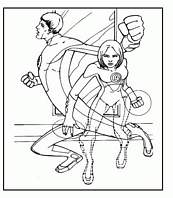 coloriage les 4 fantastiques la femme invisible et mr fantastic